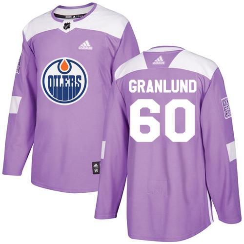 Adidas Oilers #60 Markus Granlund Purple Authentic Fights Cancer Stitched Youth NHL Jersey